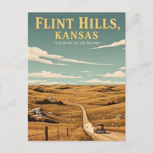 Kansas Flint Hills Reisen Souvenir Postkarte (Vorderseite)