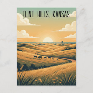 Kansas Flint Hills Reisen Souvenir Postkarte