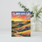 Kansas Flint Hills Travel Souvenir Postkarte (Stehend Vorderseite)