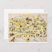 Kansas Funny Vintag Map Postkarte (Vorne/Hinten)