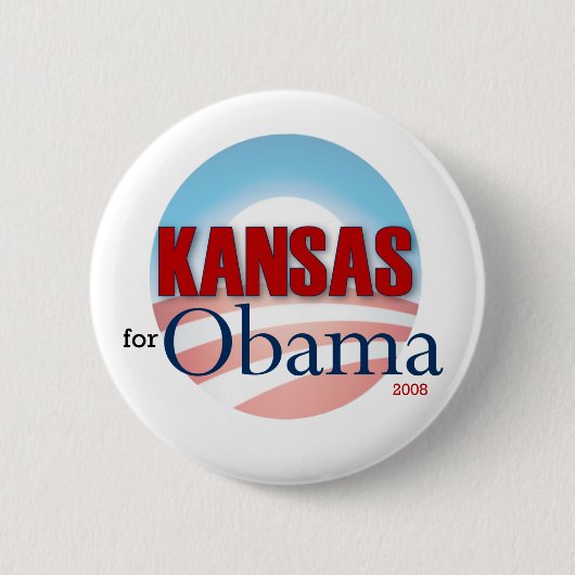 Kansas für Obama Button (Vorderseite)