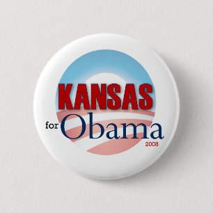 Kansas für Obama Button