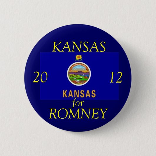 Kansas für Romney 2012 Button (Vorderseite)