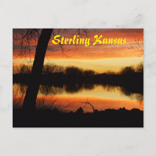 Kansas Golden Sunset Reflektionskarte Postkarte