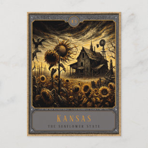 Kansas Gothic-Art-Postkarte Postkarte