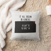 Kansas GPS Koordinaten mit Herz Kissen (Decke)