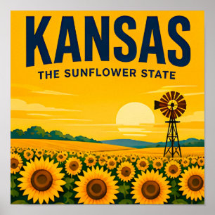 Kansas Great Plains Flint Hills Heartland Reise Poster