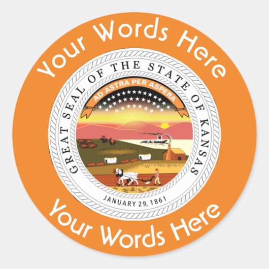 Kansas Great Siegel Custom Aufkleber (Vorderseite)