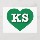 Kansas Green Heart - I Liebe KS Postkarte (Vorderseite)