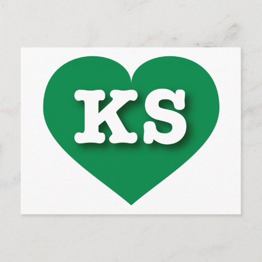 Kansas Green Heart - I Liebe KS Postkarte (Vorderseite)
