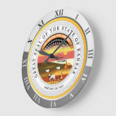 Kansas Große Wanduhr (Winkel)