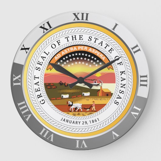 Kansas Große Wanduhr (Vorderseite)