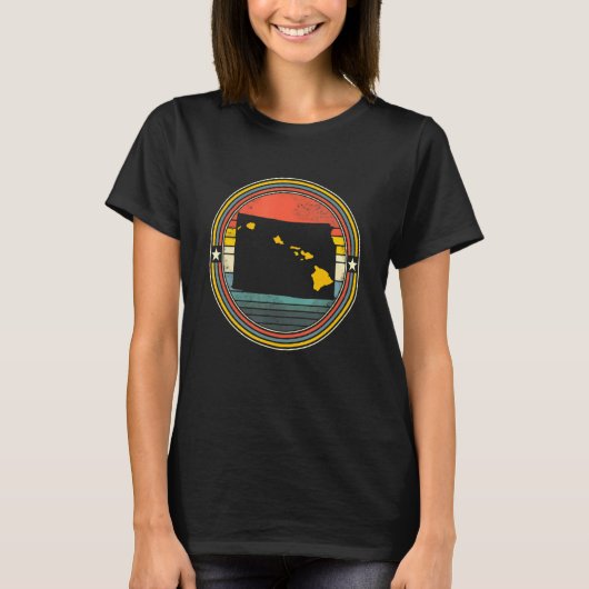 Kansas Hawaii Roots Origin Staat Map Retro T-Shirt (Vorderseite)