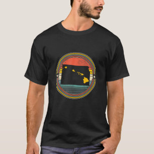 Kansas Hawaii Roots Origin Staat Map Retro T-Shirt