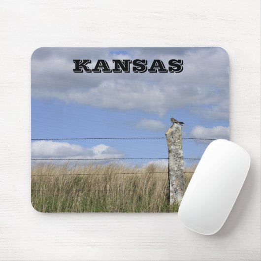 Kansas Hawk auf einem Kalkstein Post Mouse PAD Mousepad (Mit Mouse)