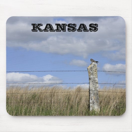 Kansas Hawk auf einem Kalkstein Post Mouse PAD Mousepad (Vorne)