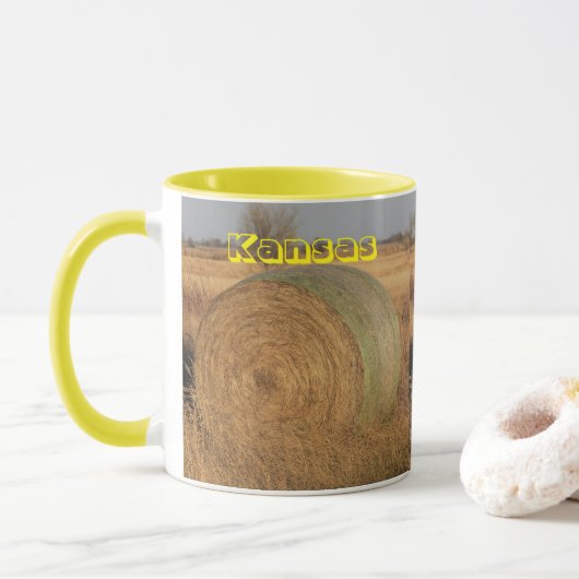 Kansas Hay Bale Tasse (Mit Donut)