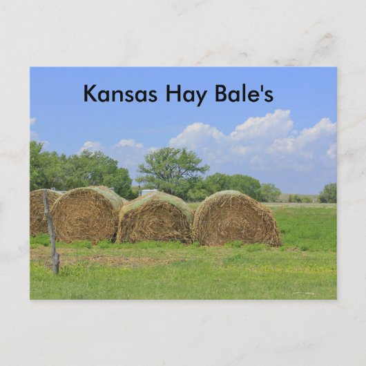 Kansas Hay Bales Post Card Postkarte (Vorderseite)