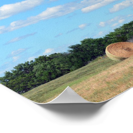 Kansas Hay Bales Poster (Ecke)