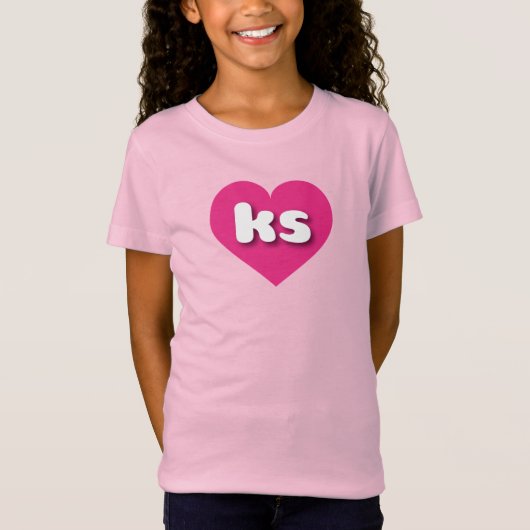 Kansas heiß rosa Herz - I Liebe T-Shirt (Vorderseite)