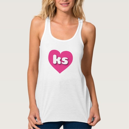 Kansas heiß rosa Herz - I Liebe Tank Top (Vorderseite)