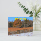 Kansas Herbst/Winter Landschaftskarte. Postkarte (Stehend Vorderseite)