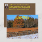 Kansas Herbst/Winter Landschaftskarte. Postkarte (Vorne/Hinten)