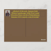 Kansas Herbst/Winter Landschaftskarte. Postkarte (Rückseite)