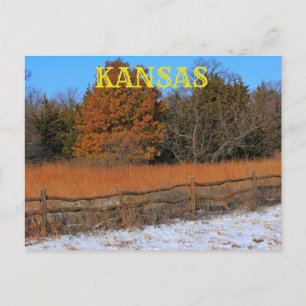 Kansas Herbst/Winter Landschaftskarte. Postkarte