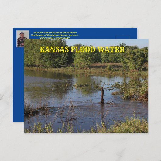 Kansas Hochwasser in einem Bauernhof.Postkarte. Postkarte (Vorne/Hinten)