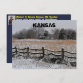 Kansas Holzzaun Winter Wonderland Post Card Postkarte (Vorne/Hinten)