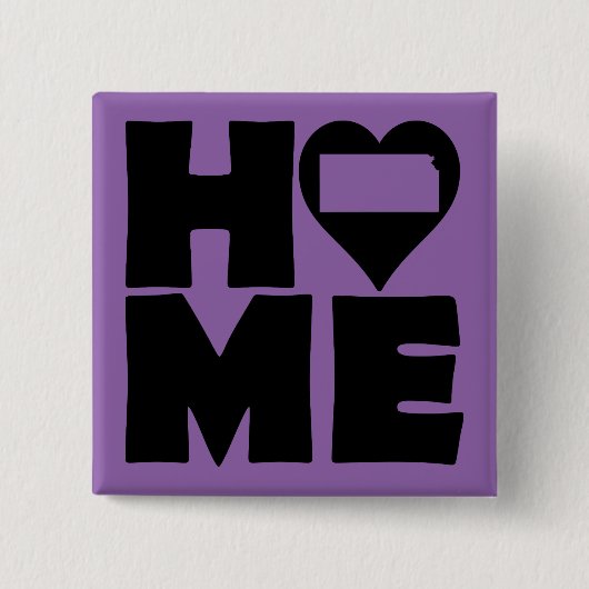 Kansas Home Heart State Button Badge Pin (Vorderseite)