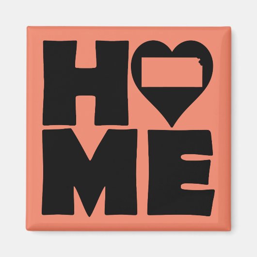 Kansas Home Heart State Fridge Magnet (Vorne)