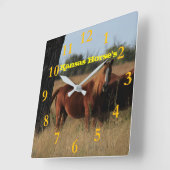 Kansas Horse's Wall Clock Quadratische Wanduhr (Winkel)