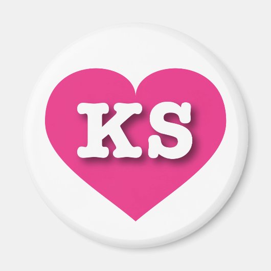 Kansas Hot Pink Heart - I Liebe KS Magnet (Vorne)