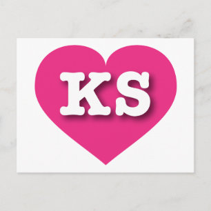 Kansas Hot Pink Heart - I Liebe KS Postkarte