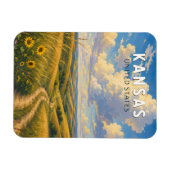 Kansas Illustrations Reise Kunst Vintage Magnet (Horizontal)