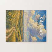 Kansas Illustrations Reise Kunst Vintage Puzzle (Horizontal)