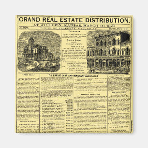 Kansas Immobilien-Zeitungsanzeige Magnet