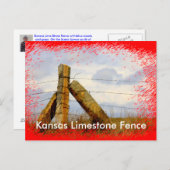 Kansas Kalksteinzaun Postkarte (Vorne/Hinten)