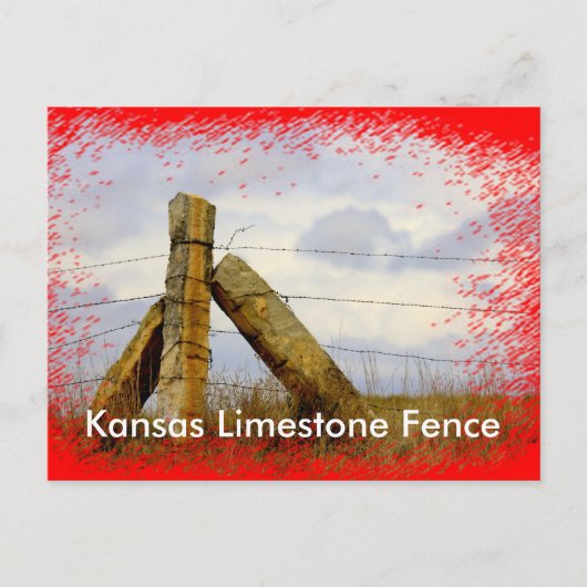 Kansas Kalksteinzaun Postkarte (Vorderseite)