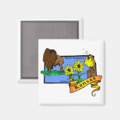Kansas Karte 2 Magnet (Vorderseite/Rückseite)