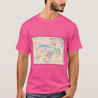 Kansas Karte Übergröße 3 T-Shirt
