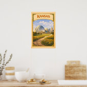 Kansas Kauffman Center Vintage Poster (Küche)