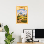 Kansas Kauffman Center Vintage Poster (Heimbüro)
