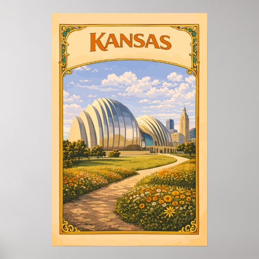 Kansas Kauffman Center Vintage Poster (Vorne)