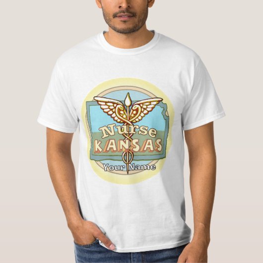 Kansas Krankenschwester Caduceus T-Shirt (Vorderseite)
