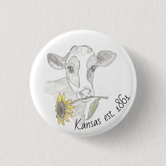 Kansas-Kuh-Knopf Button (Vorderseite)