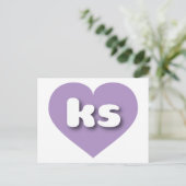 Kansas lavender heart - I Liebe ks Postkarte (Stehend Vorderseite)
