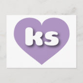 Kansas lavender heart - I Liebe ks Postkarte (Vorderseite)